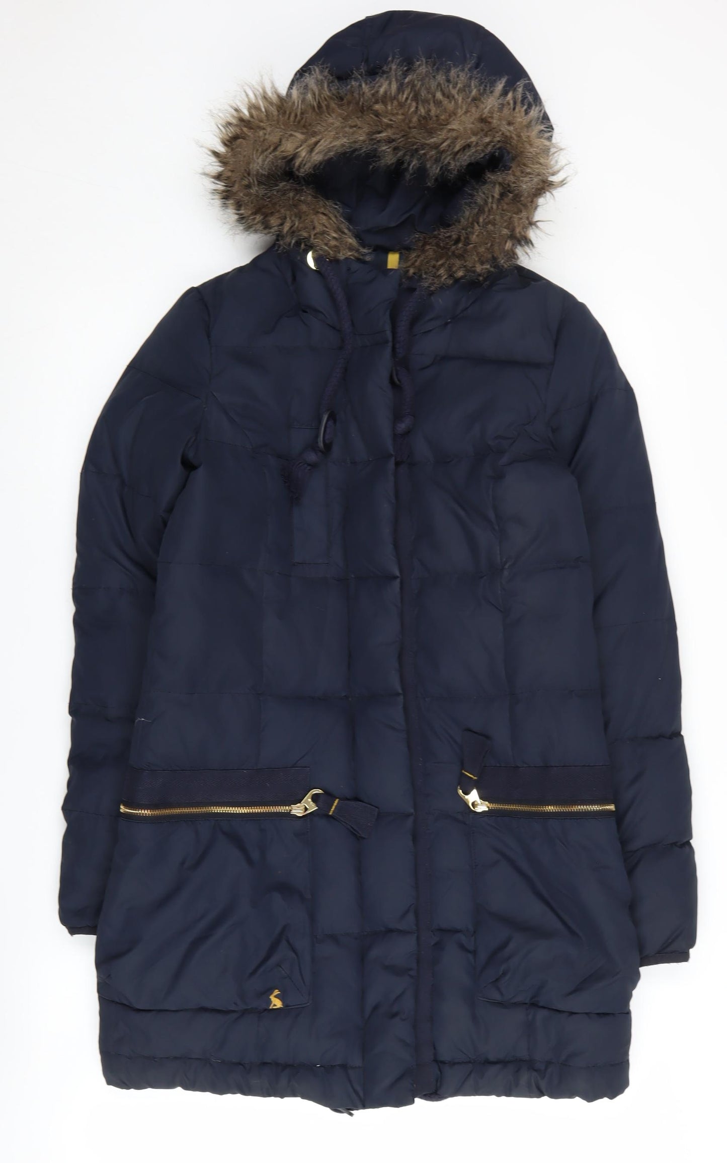 Tom Joule Women's Blue Puffer Jacket Size 8, Hooded
