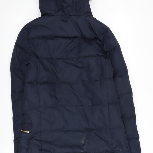 Tom Joule Women's Blue Puffer Jacket Size 8, Hooded