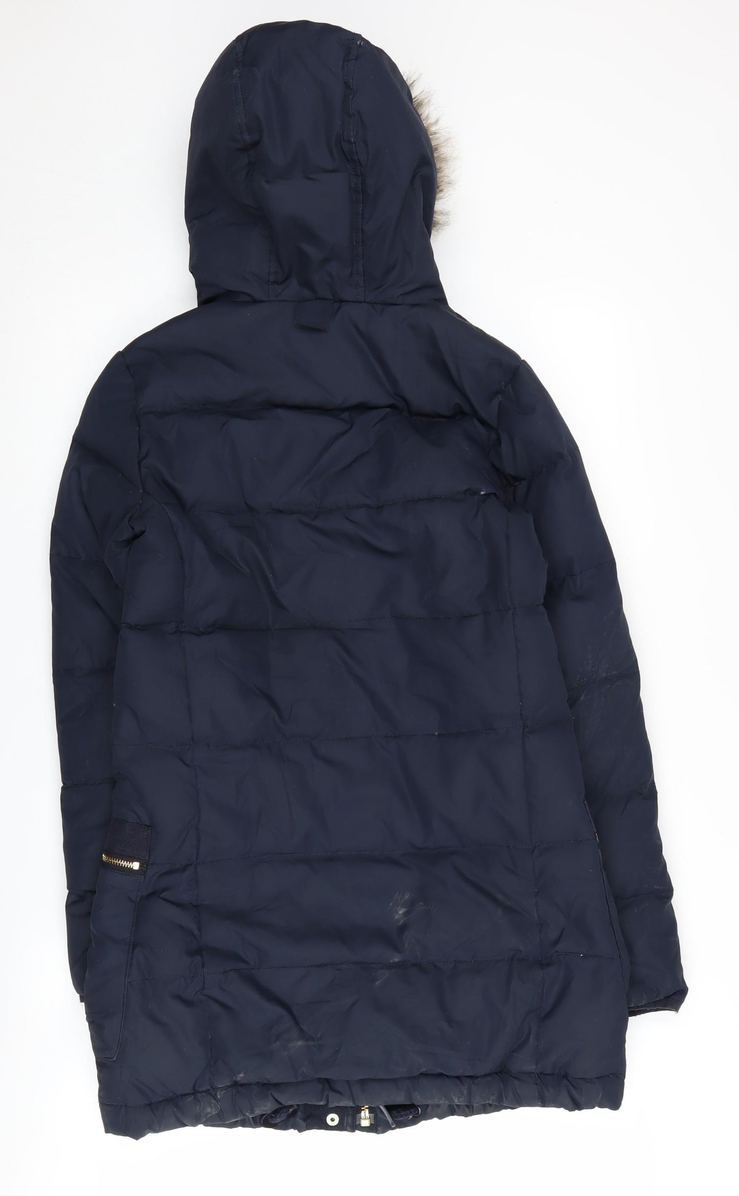 Tom Joule Women's Blue Puffer Jacket Size 8, Hooded