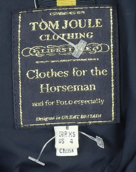 Tom Joule Women's Blue Puffer Jacket Size 8, Hooded