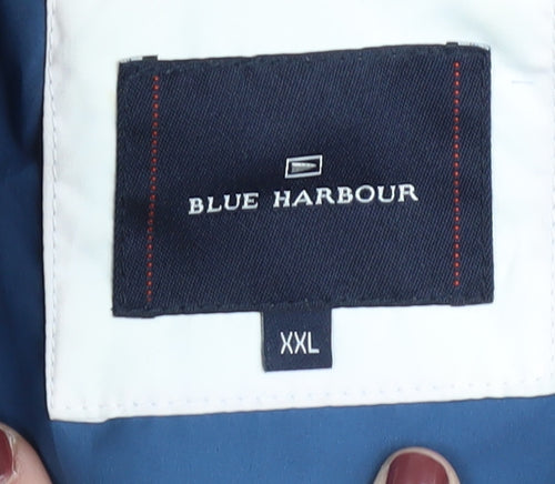 Blue Harbour Men's Blue Bomber Jacket 2XL Collared Zip