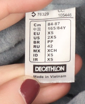 Decathlon Women's Blue XS Check Fleece Jacket