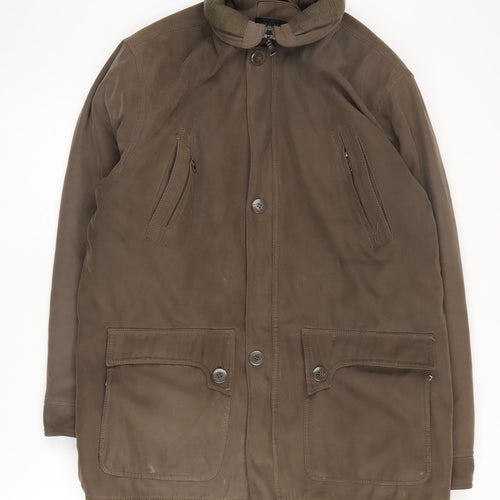 Saxon Men's Brown Mid-Length Overcoat M