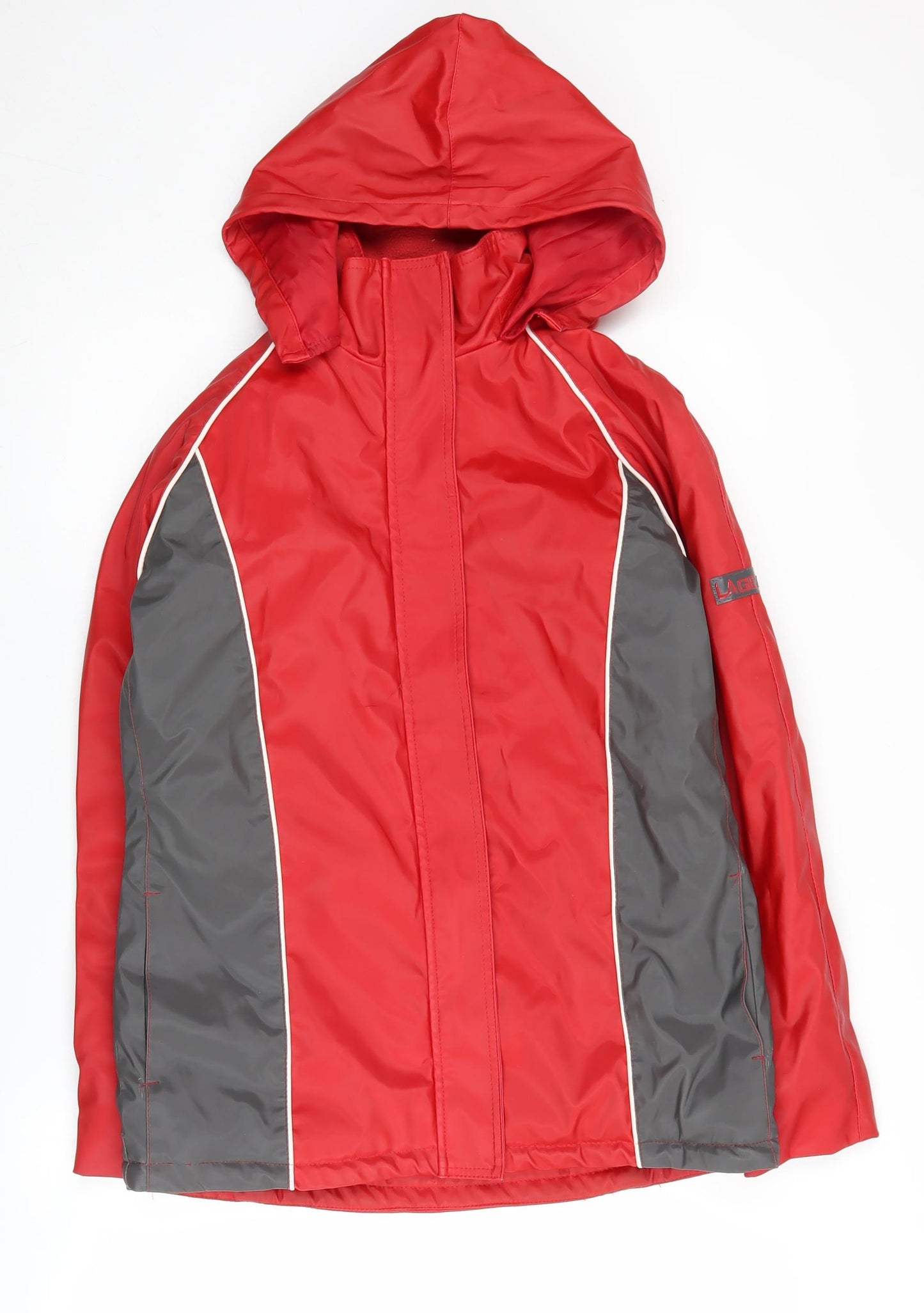 LA Gear Women's Red Hooded Rain Jacket Size 10