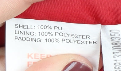 LA Gear Women's Red Hooded Rain Jacket Size 10