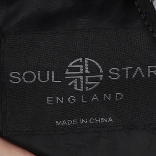 Soul Star Men's Grey Black Puffer Jacket S