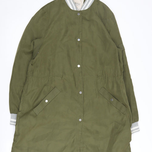 Zara Women's Green Varsity Jacket - Size 12