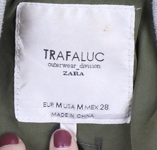 Zara Women's Green Varsity Jacket - Size 12