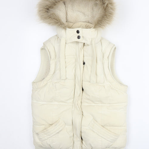 New Look Women's Ivory Puffer Waistcoat Size 10