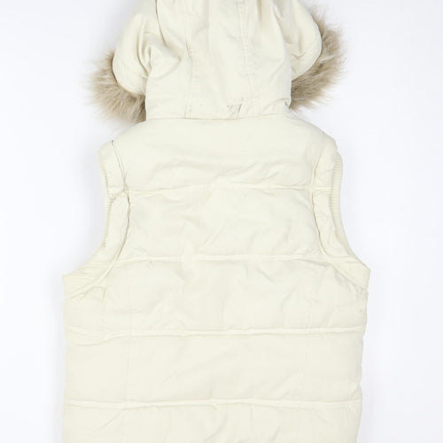 New Look Women's Ivory Puffer Waistcoat Size 10