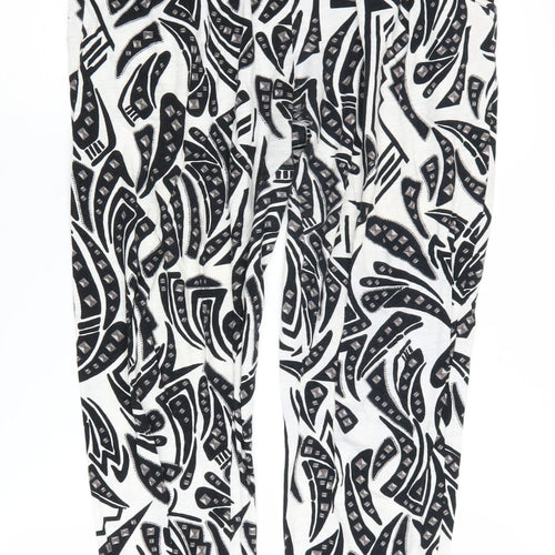 River Island Women's Black and White Joggers, Size 8