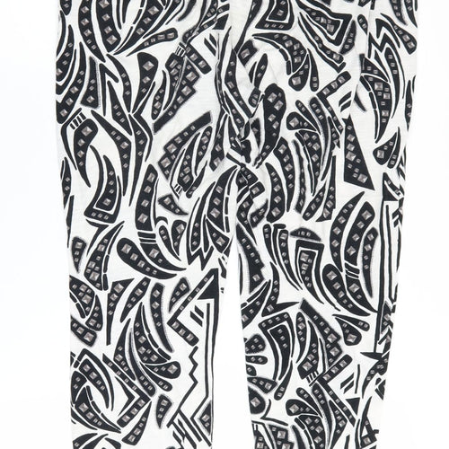 River Island Women's Black and White Joggers, Size 8