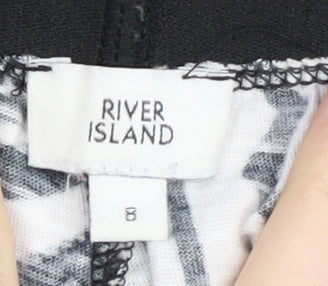 River Island Women's Black and White Joggers, Size 8