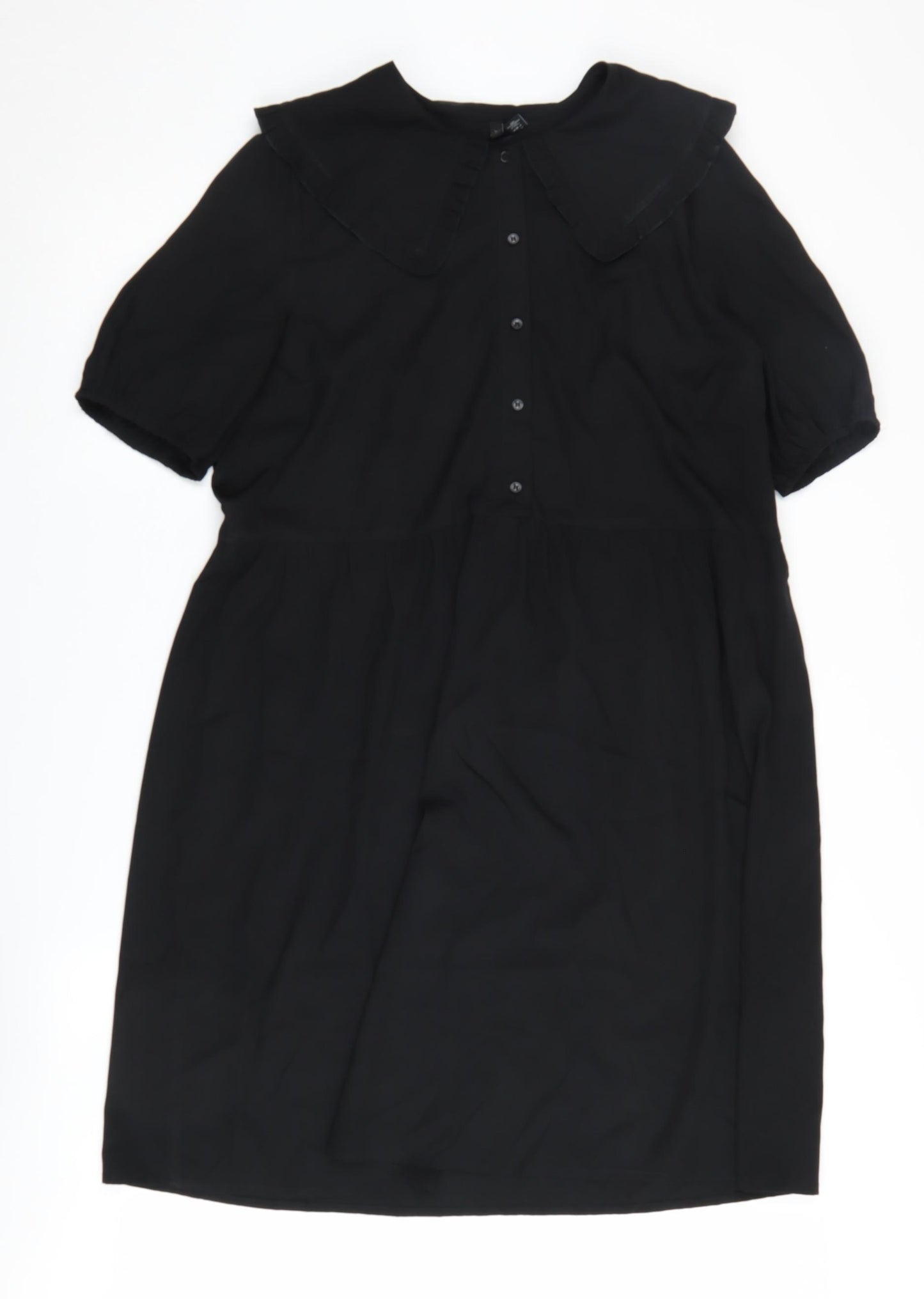 Vero Moda Women's Black Collared Shirt Dress L