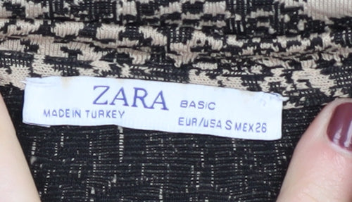 Zara Women's Beige Animal Print Shift Dress S