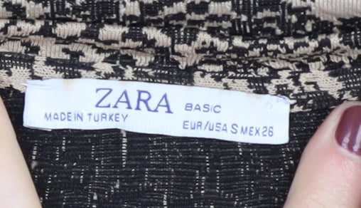 Zara Women's Beige Animal Print Shift Dress S