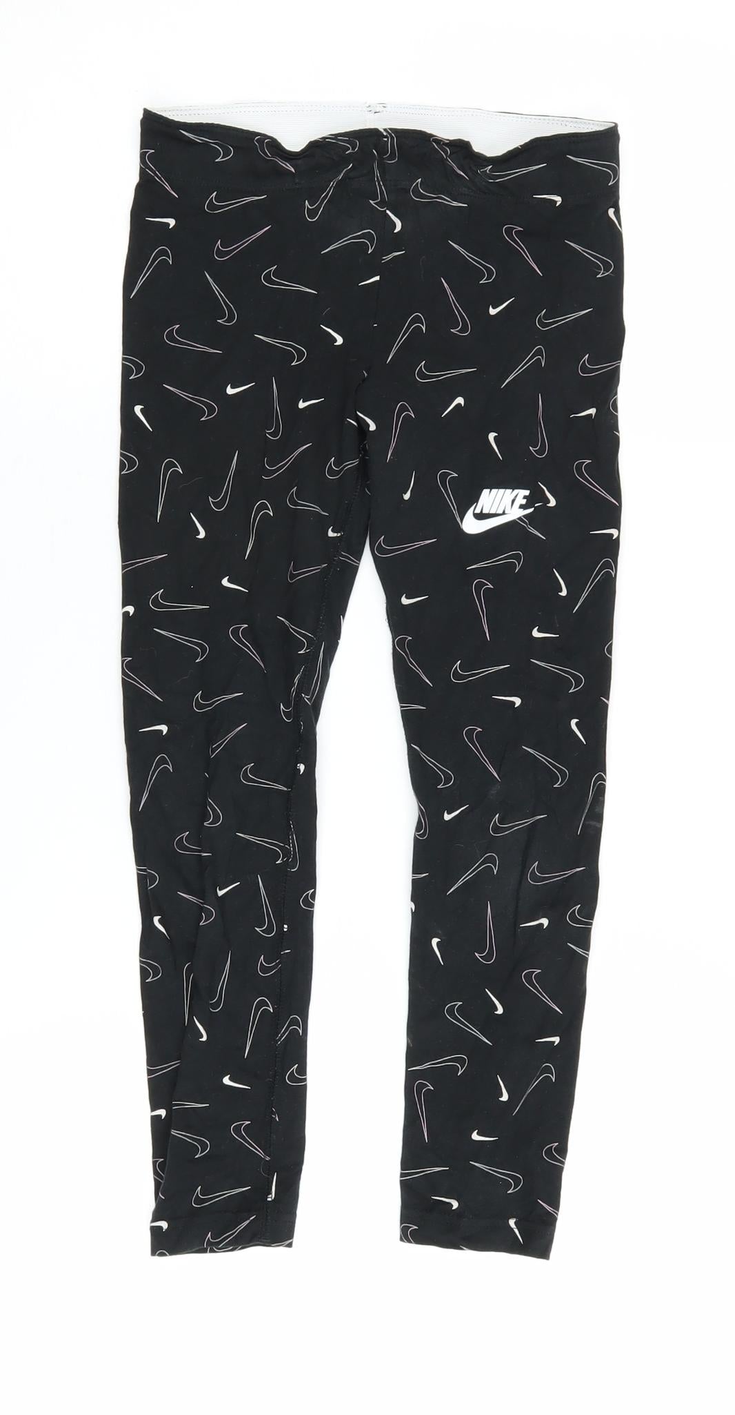 Nike Girls Black Ankle Leggings 9-10 Years - Sporty & Stylish