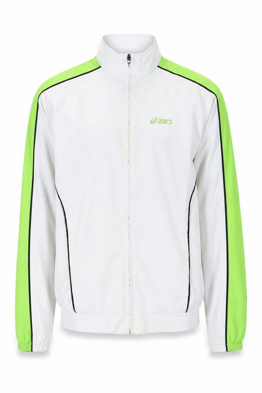 Front view of Asics Men's White Track Jacket - S