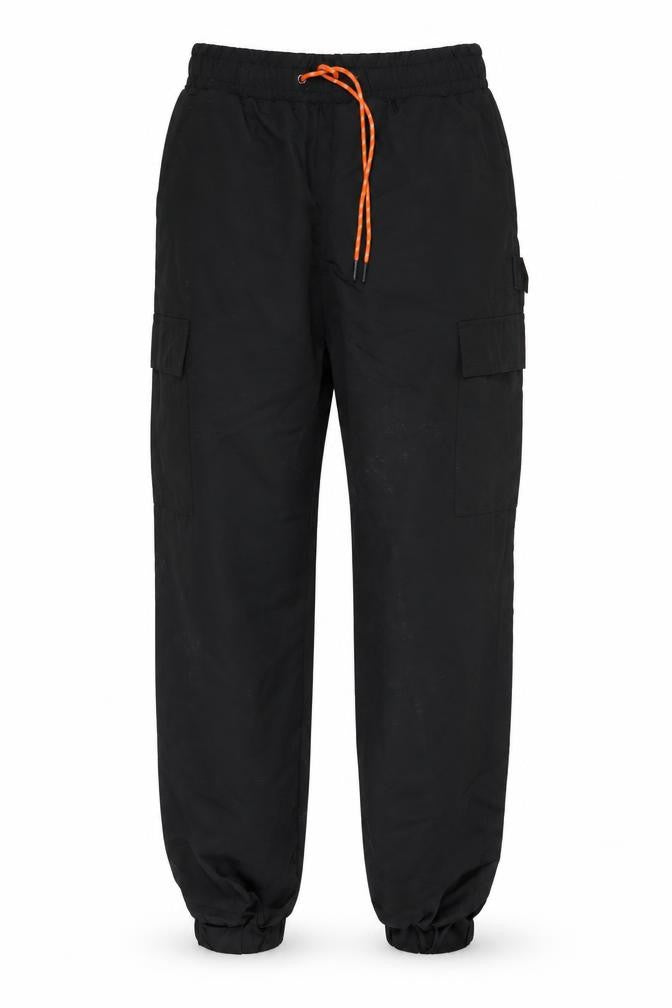 Front view of Collusion Men's Black Cargo Trousers Small