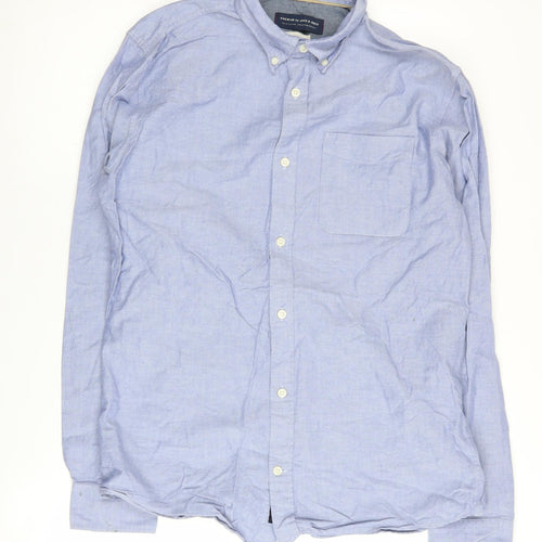 Jack & Jones Men's Blue Medium Button-Up Shirt