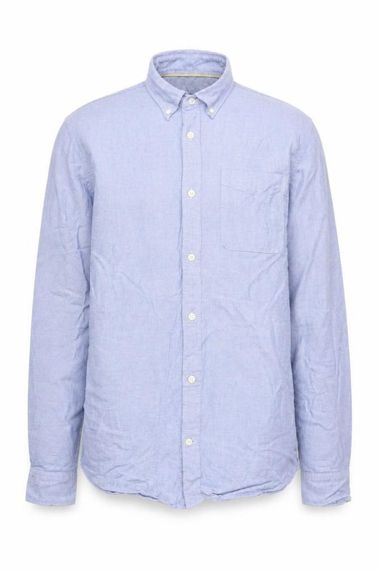 Front view of Jack & Jones Men's Blue Medium Button-Up Shirt