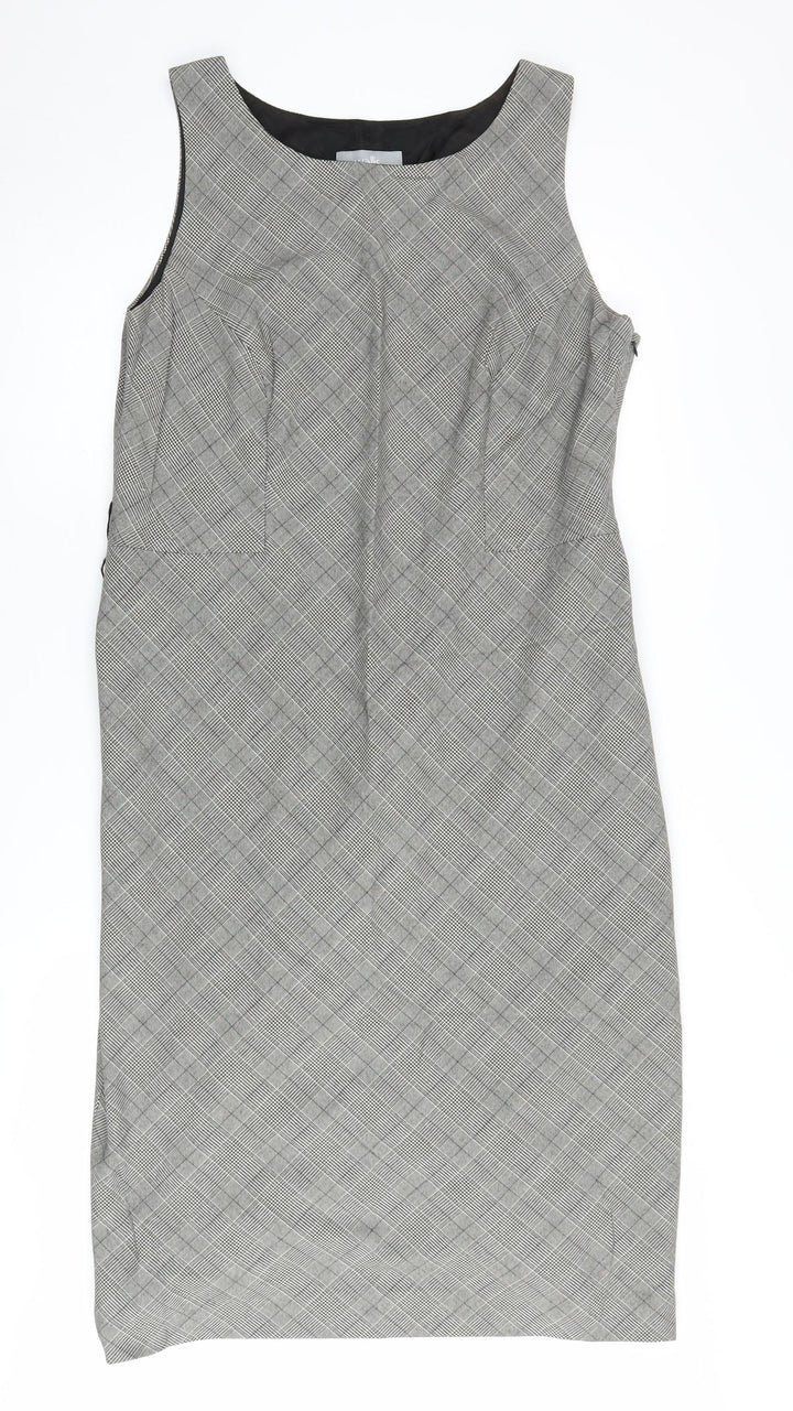 Wallis Grey Sheath Dress, Size 16, Business Style