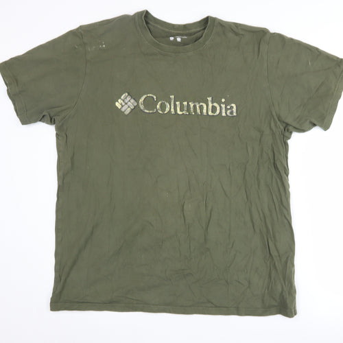 Columbia Men's XL Green Cotton Logo T-Shirt
