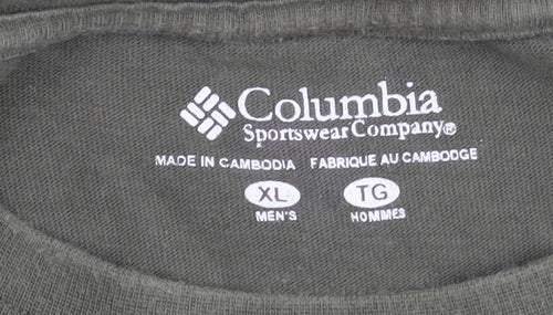 Columbia Men's XL Green Cotton Logo T-Shirt