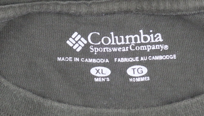 Columbia Men's XL Green Cotton Logo T-Shirt