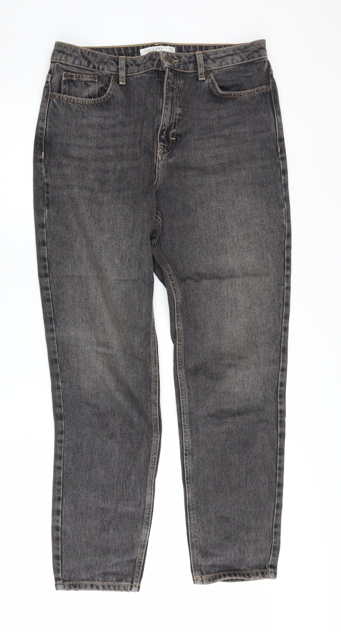 Topshop Women's Mom Jeans Black L