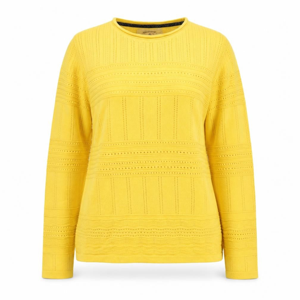 Front view of Mantaray Women's Yellow jumper, size 12