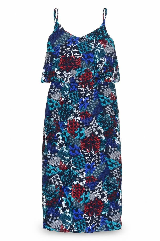 Front view of Capsule Women's Multicoloured Midi Slip Dress, size 14