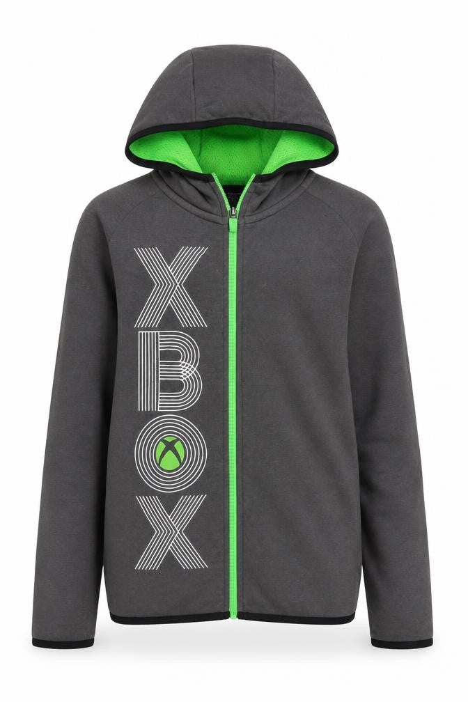 Xbox Boys Grey Hoodie 10-11 Years Full Zip Gaming Style
