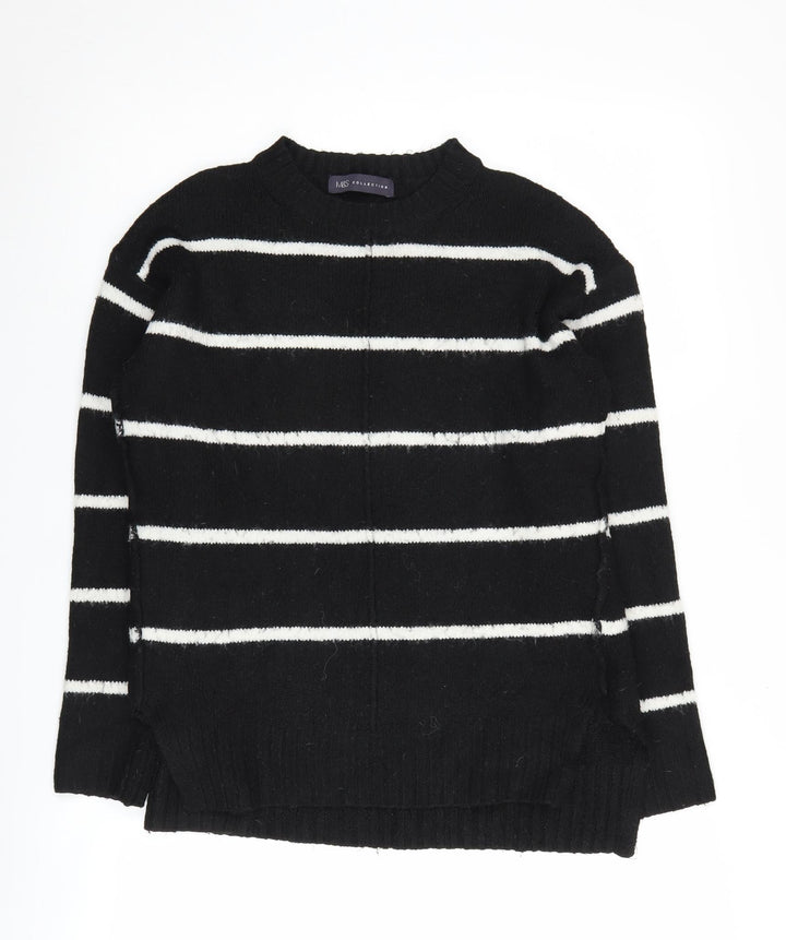 Marks and Spencer Women's Black Striped Pullover, Size S
