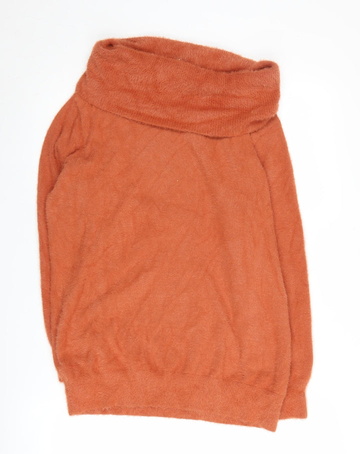 Klass Women's Orange XL Cowl Neck Pullover Jumper
