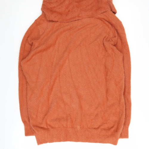 Klass Women's Orange XL Cowl Neck Pullover Jumper