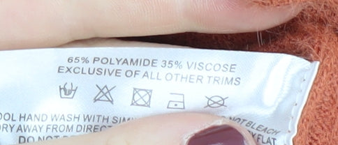 Klass Women's Orange XL Cowl Neck Pullover Jumper