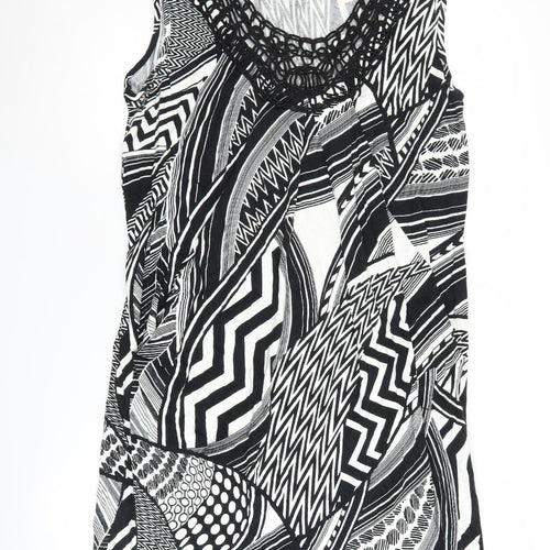 M&Co Women’s Black Geometric Sleeveless Dress Size 20