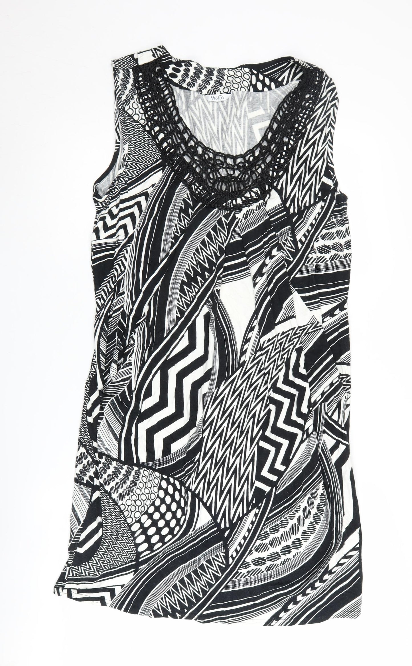 M&Co Women’s Black Geometric Sleeveless Dress Size 20