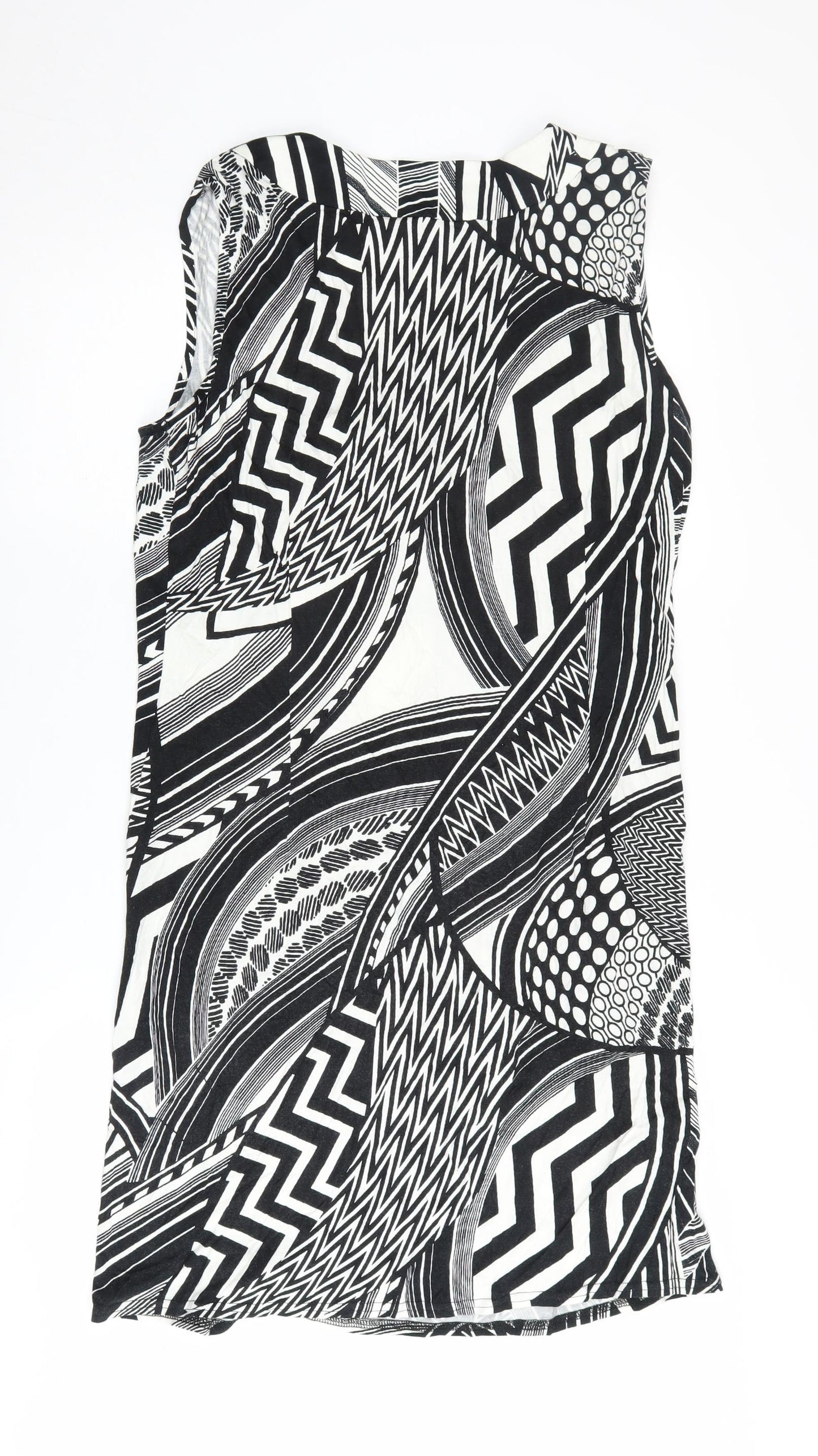 M&Co Women’s Black Geometric Sleeveless Dress Size 20