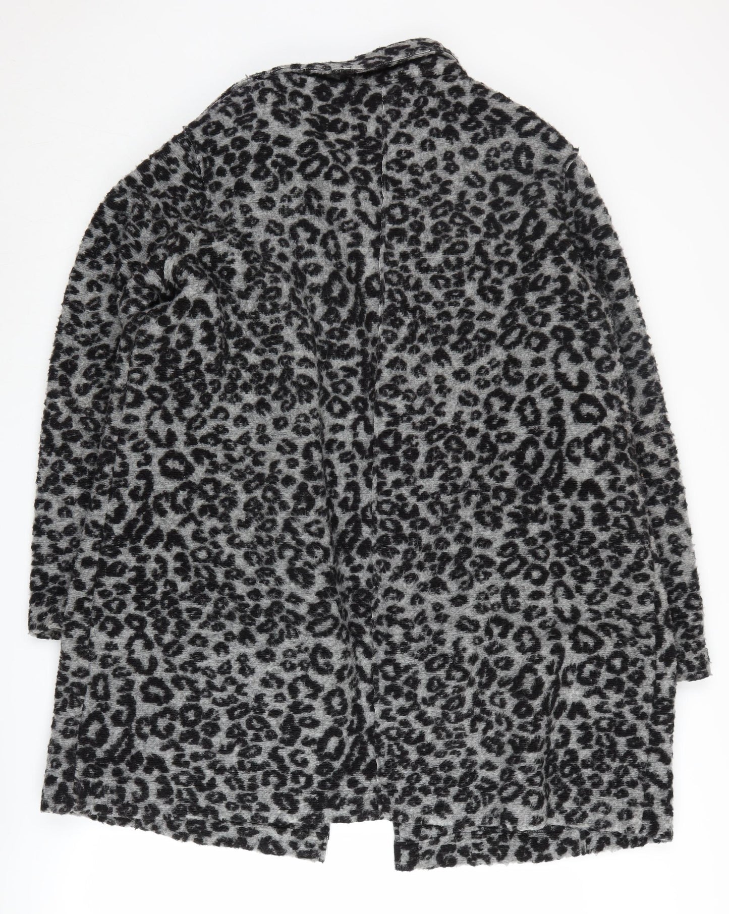 Next Women's Grey Animal Print Long Coat, Size 22