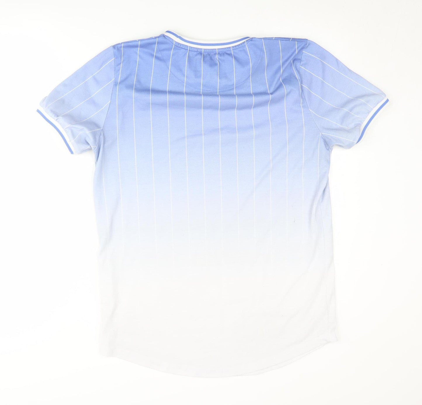 DFND Men's Blue Striped Crew Neck T-Shirt L
