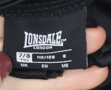 Lonsdale Boys Black Track Jacket Size 7-8 Years Collared