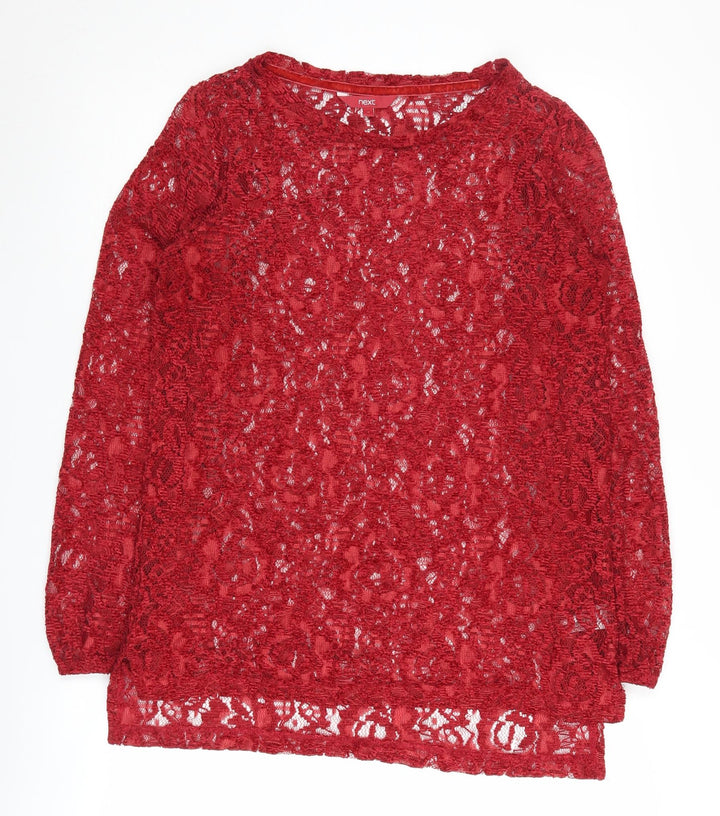 Next Women’s Red Lace Pullover Jumper Size 10