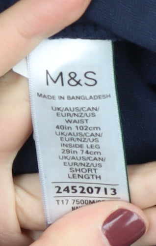 Marks and Spencer Men's Blue Corduroy Trousers 40in Waist