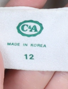 Canda Women's Beige Trench Coat, Size 12, Vintage Classic