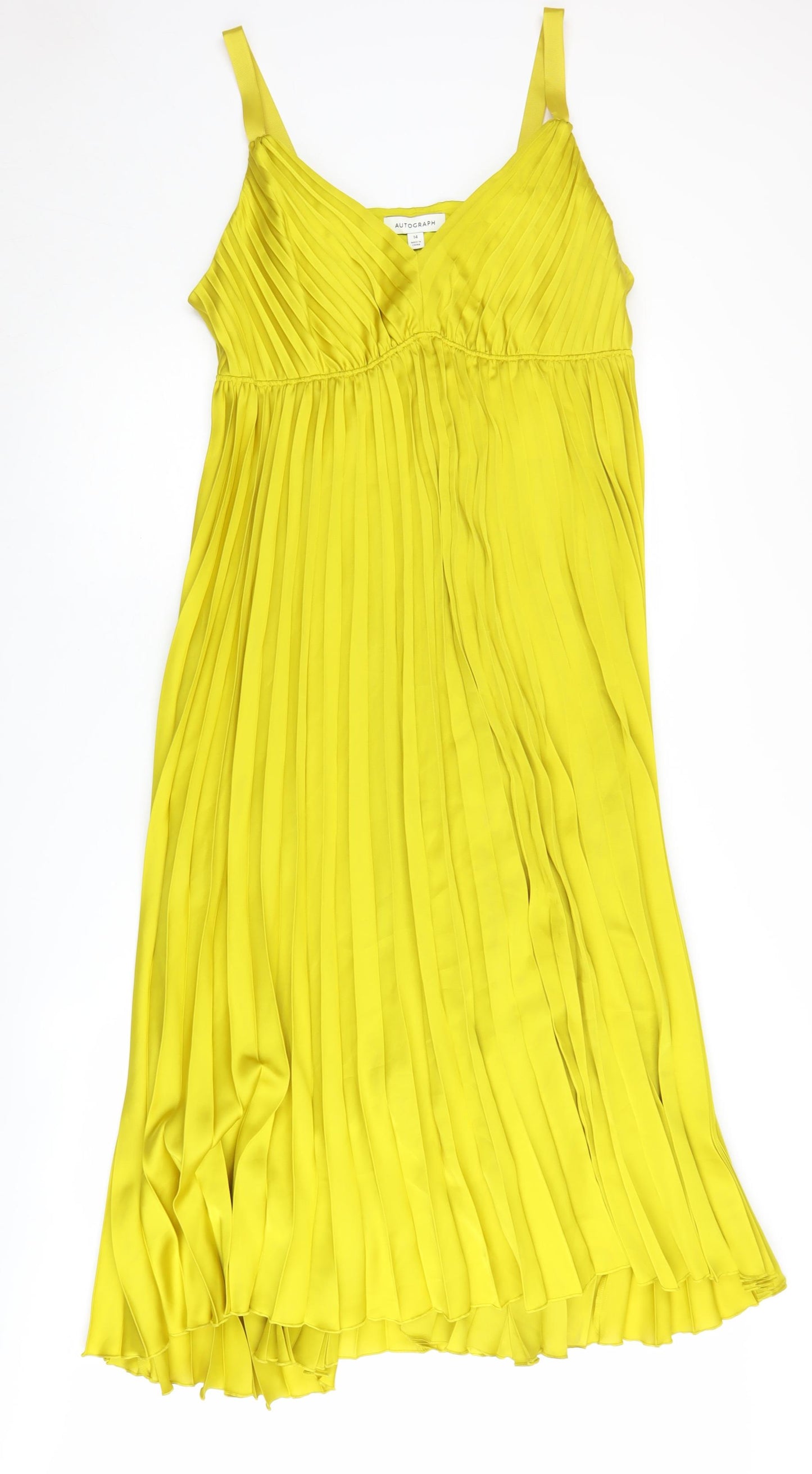 Marks and Spencer Yellow Slip Dress - Women's Size 14