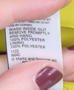 Marks and Spencer Yellow Slip Dress - Women's Size 14