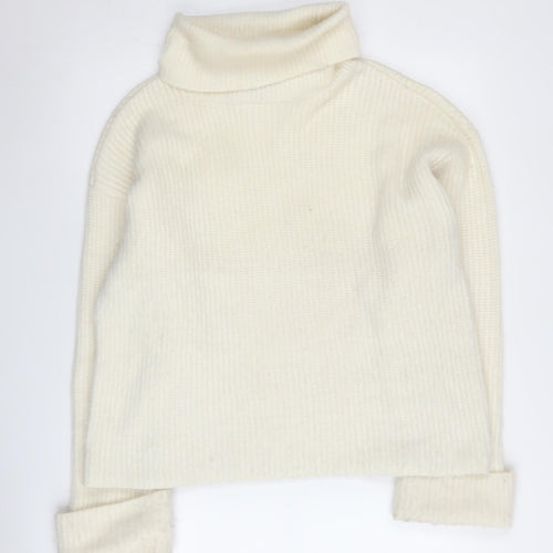 Marks and Spencer Women's Ivory Roll Neck Jumper, Size M