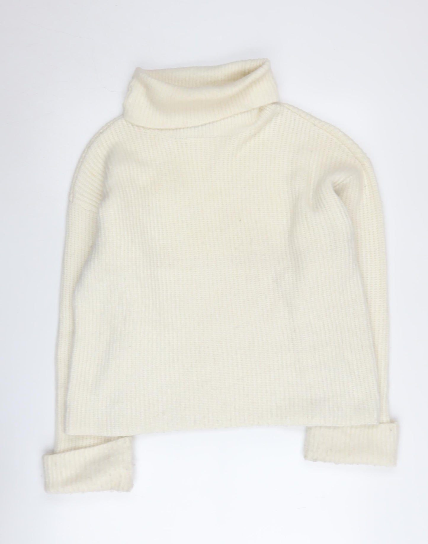 Marks and Spencer Women's Ivory Roll Neck Jumper, Size M